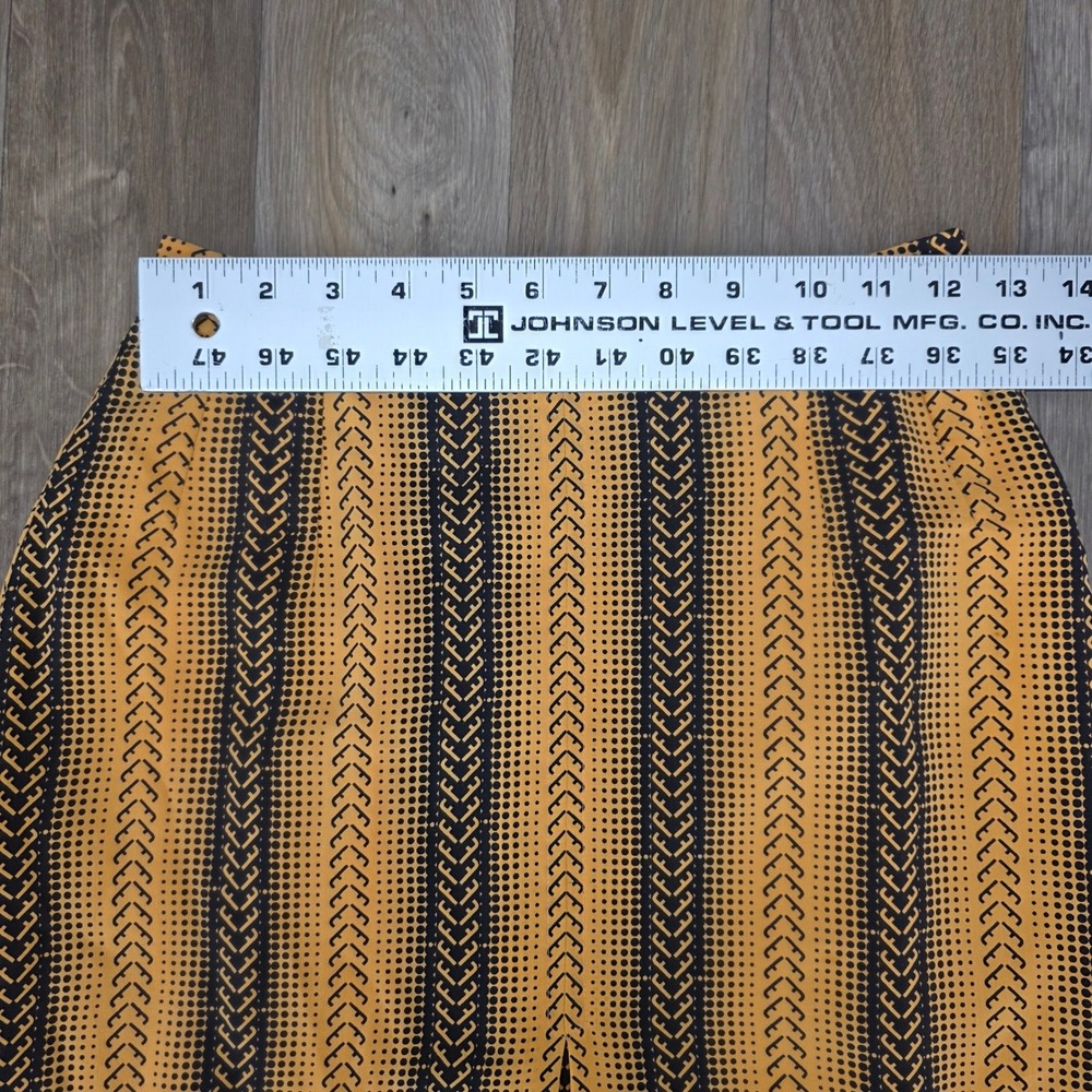 Salvatore‎ Ferragamo Vintage Size 6 Silk Skirt Orange Black Geometric Stripe - Picture 5 of 7